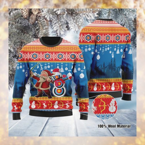 Funny Christmas Santa Claus Archery Ugly Sweater For Santa Claus And Archery Lovers On Christmas Days 0260 T2VTH006