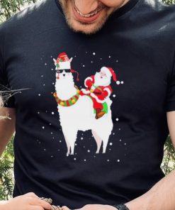 Funny Christmas Santa Claus Riding Llama Xmas Pajama Gifts Shirt