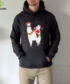 Funny Christmas Santa Claus Riding Llama Xmas Pajama Gifts Shirt