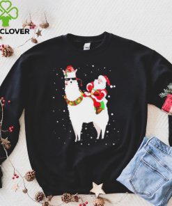 Funny Christmas Santa Claus Riding Llama Xmas Pajama Gifts Shirt