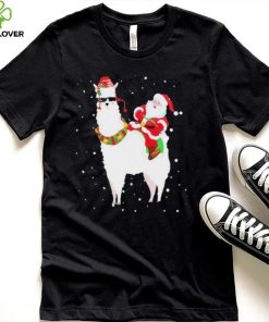 Funny Christmas Santa Claus Riding Llama Xmas Pajama Gifts Shirt