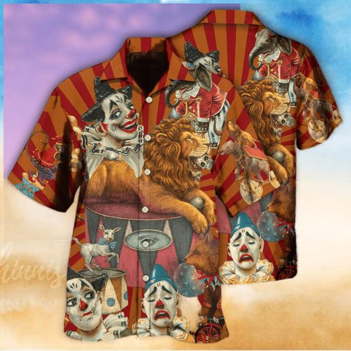 Funny Clown Happy Lion Hawaiian Shirt Gift For Beach Vacation
