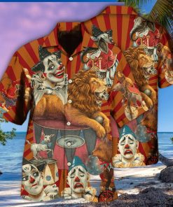 Funny Clown Happy Lion Hawaiian Shirt Gift For Beach Vacation