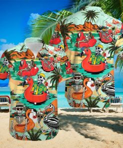 Funny Comic Skeleton Enjoy Summer Trip Tropical Hawaiian Aloha Shirts