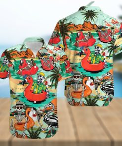 Funny Comic Skeleton Enjoy Summer Trip Tropical Hawaiian Aloha Shirts