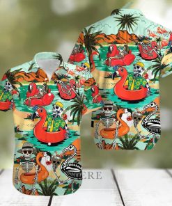 Funny Comic Skeleton Enjoy Summer Trip Tropical Hawaiian Aloha Shirts
