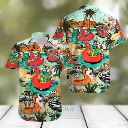 Funny Comic Skeleton Enjoy Summer Trip Tropical Hawaiian Aloha Shirts