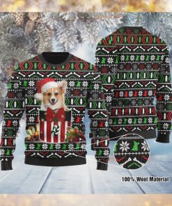 Funny Corgi In The Gift Box Ugly Sweater For Corgi Lovers On Christmas Day