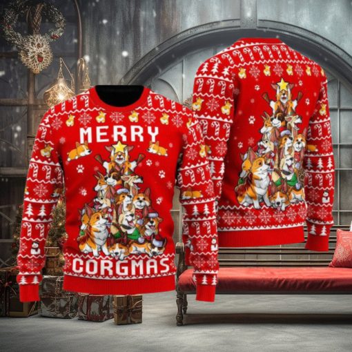 Funny Corgi Merry Corgmas Ugly Christmas Sweater For Men And Women