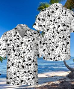 Funny Cow Doodle Pattern Hawaiian Shirt, Cow Shirt For Men & Women, Funny Cow Print Shirt