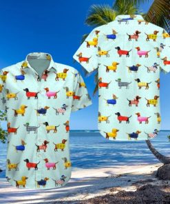 Funny Dachshun Blue Amazing Design Unisex Hawaiian Shirt For Men And Women Dhc17063059