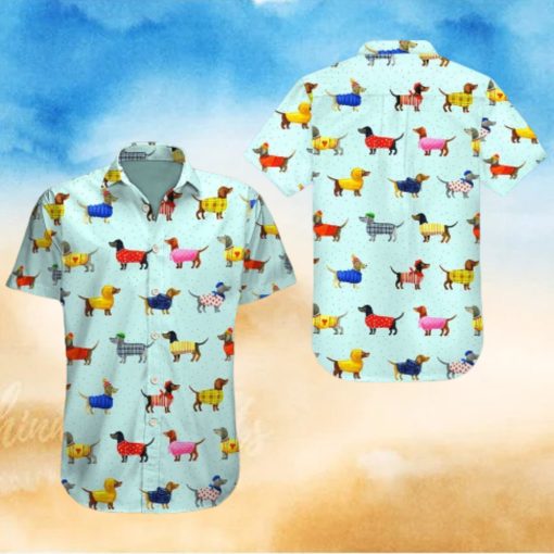 Funny Dachshun Blue Amazing Design Unisex Hawaiian Shirt For Men And Women Dhc17063059