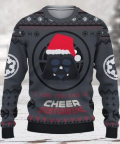 Funny Darth Vader I Find Your Lack Of Cheer Disturbing Ugly Xmas Wool Knitted Sweater