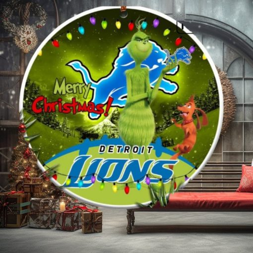 Funny Detroit Lions Nfl Funny Grinch Christmas Ornaments