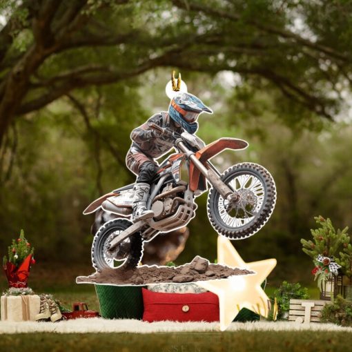 Funny Dirtbike Face Personalized Acrylic Ornament, Custom Photo Ornament