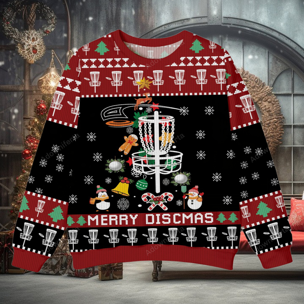 Funny Disc Golf Christmas Ugly Sweater Funny Disc Golf Christmas Ugly Sweater