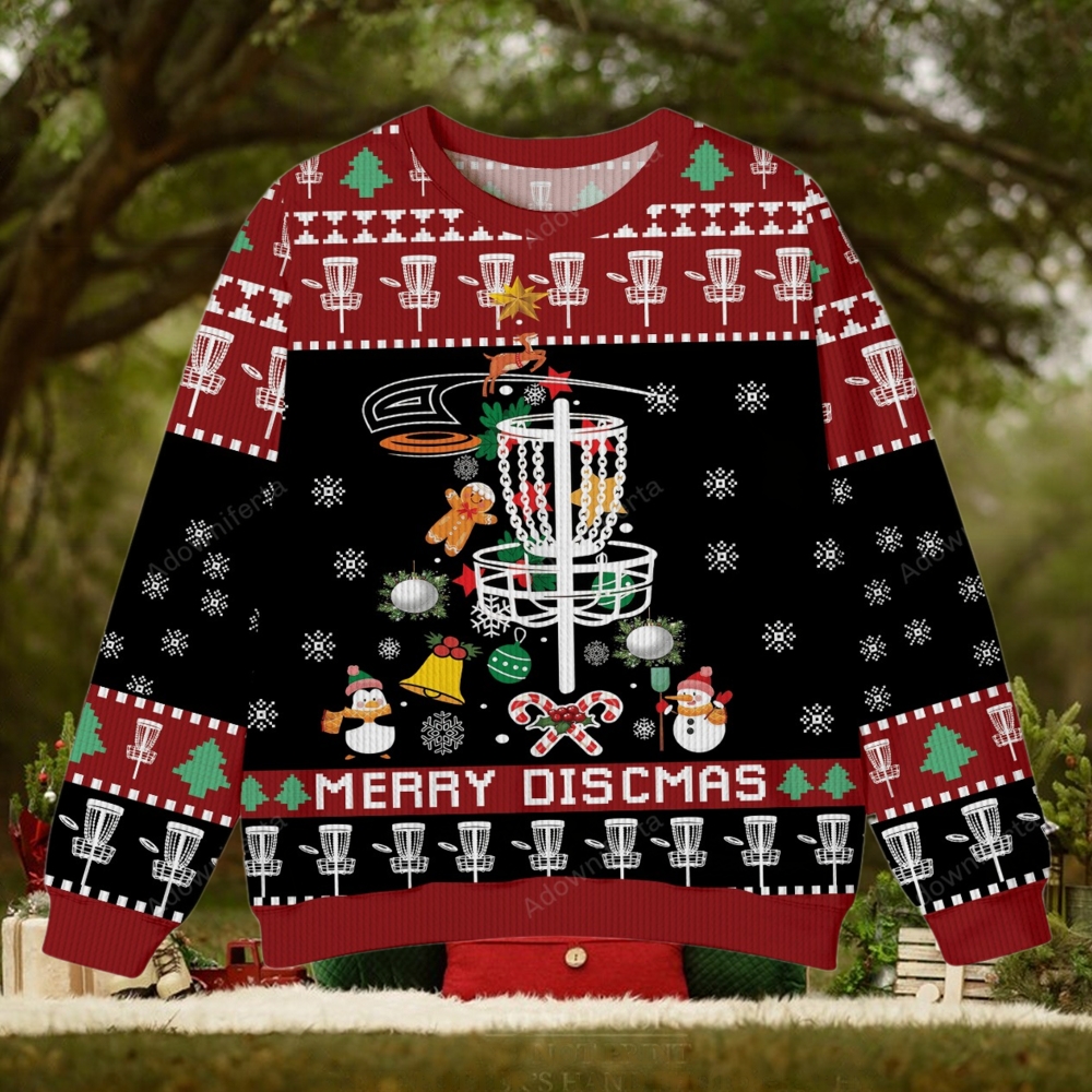 Funny Disc Golf Christmas Ugly Sweater Funny Disc Golf Christmas Ugly Sweater