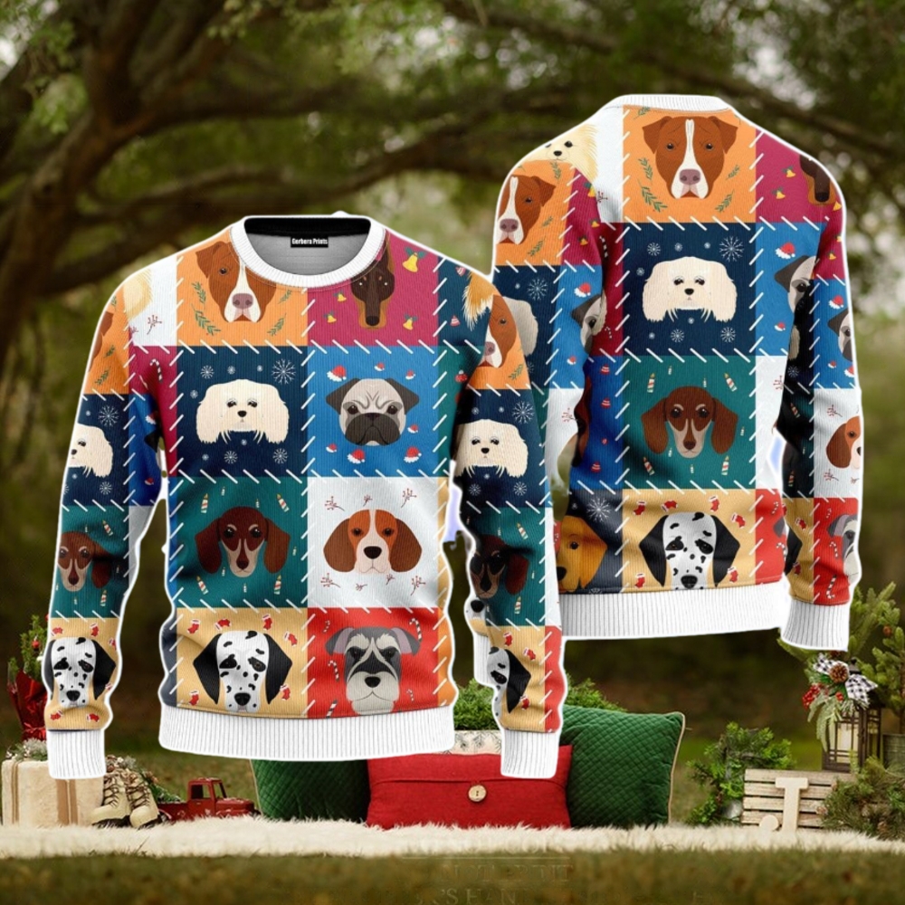 Funny Dog Face Christmas Unisex Ugly Sweater Funny Dog Face Christmas Unisex Ugly Sweater