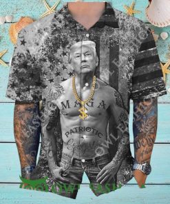 Funny Donald Trump Gangters Black and White Hawaii Shirt