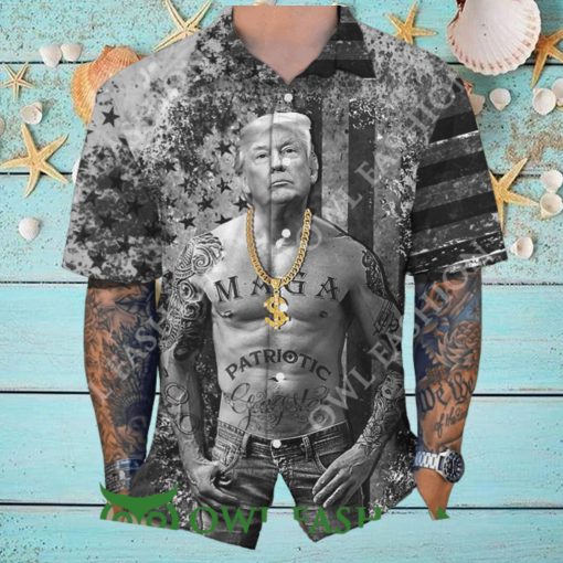 Funny Donald Trump Gangters Black and White Hawaii Shirt