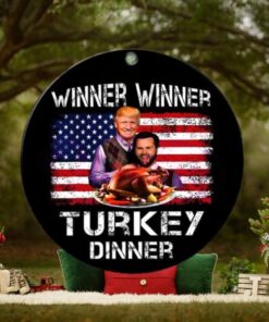 Funny Donald Trump Vance Winner Winner Turkey Dinner Christmas Gift For Friends Holiday Pine Tree Decorations Ornament