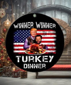 Funny Donald Trump Vance Winner Winner Turkey Dinner Christmas Gift For Friends Holiday Pine Tree Decorations Ornament