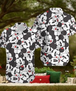 Funny Face Mickey Black White Tacky Hawaiian Shirt