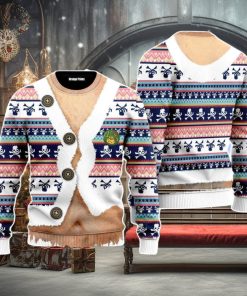 Funny Faux Belly Christmas Unisex Ugly Sweater