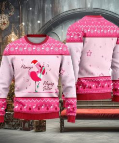 Funny Flamingo Playing Guitar Ugly Christmas Sweater Funny Gift For Men And Women Family Holidays