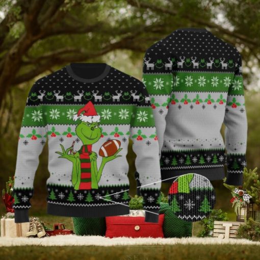 Funny Football Grinch Ugly Christmas Sweaters Black Gift For Men And Women