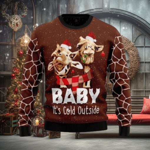 Funny Giraffe Baby It’s Cold Outside Ugly Sweater