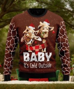 Funny Giraffe Baby It’s Cold Outside Ugly Sweater