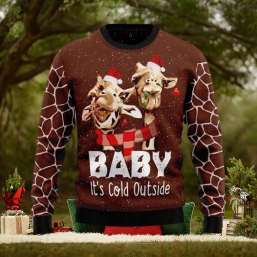 Funny Giraffe Baby It’s Cold Outside Ugly Sweater