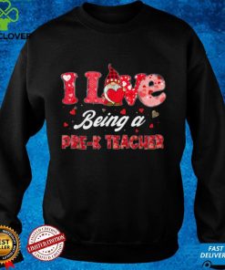 Funny Gnome Hearts I Love Being A Pre K Teacher Valentines T Shirt