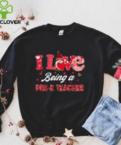 Funny Gnome Hearts I Love Being A Pre K Teacher Valentines T Shirt