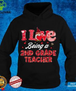 Funny Gnome I Love Being A 2nd Grade Teacher Valentines Day T Shirt