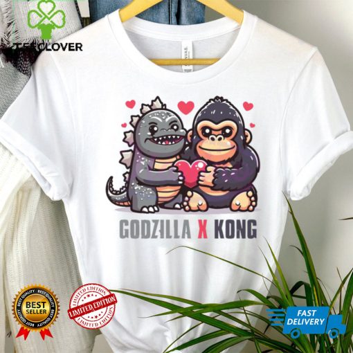 Funny Godzilla x Kong Love Heart Shirt