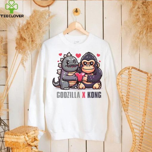 Funny Godzilla x Kong Love Heart Shirt