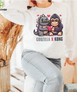 Funny Godzilla x Kong Love Heart Shirt