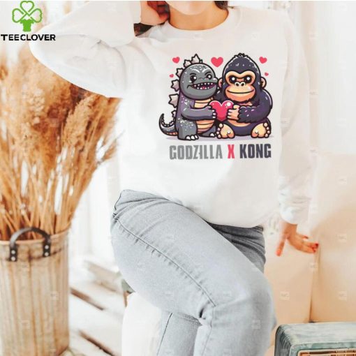 Funny Godzilla x Kong Love Heart Shirt