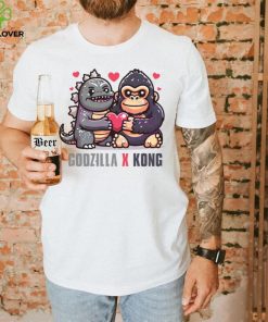 Funny Godzilla x Kong Love Heart Shirt