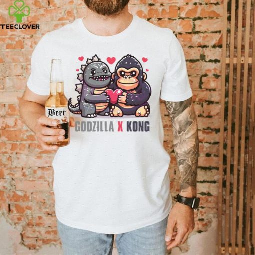 Funny Godzilla x Kong Love Heart Shirt