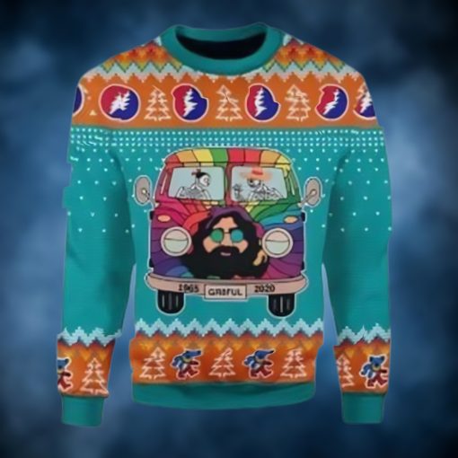 Funny Grateful Dead Bus Ugly Christmas Sweater