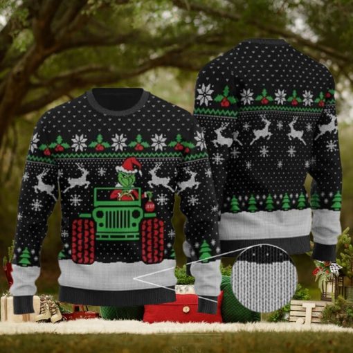 Funny Grinch Drive Jeep Grinch Ugly Christmas Sweater Holiday For Men And Women