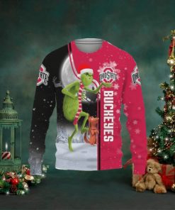 Funny Grinch For Christmas Holiday 2023 With Ohio State Buckeyes Ugly Sweater