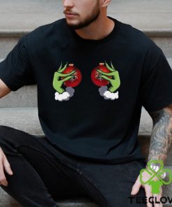 Funny Grinch Hand Is On The Breast Shirt