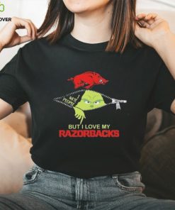 Funny Grinch I Hate People But I Love My Arkansas Razorbacks T Shirt