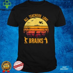 Funny Halloween Costume Teacher Love Brains Zombie T Shirt