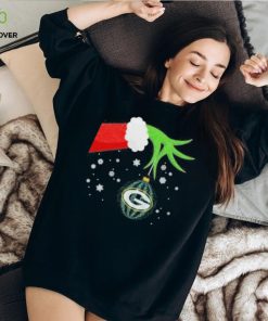 Funny Hand Grinch Christmas Ornament Green Bay Packers 2023 T Shirt