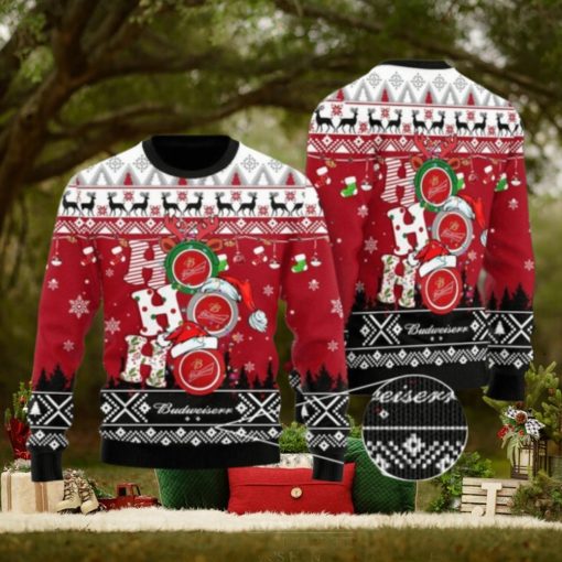 Funny Hohoho Budweiser Beer 3d All Over Printed Ugly Christmas Sweater